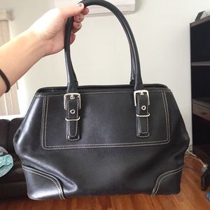 Black leather COACH BAG